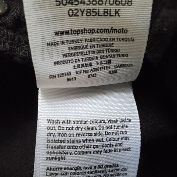 Topshop Moto Jamie High Waisted Skinny Jeans - size 25 in Black - Picture 14 of 14